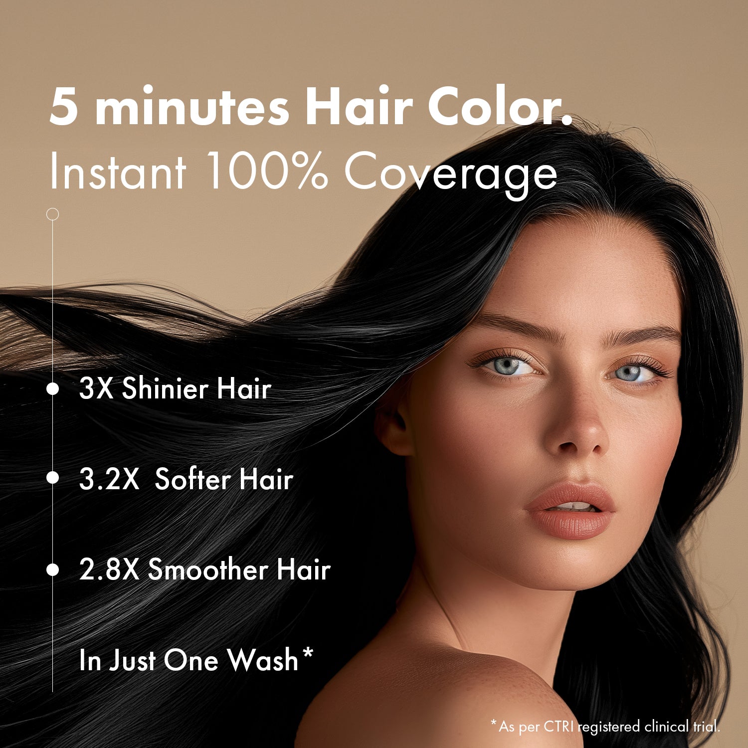 Anveya 5-Minutes Coloring Shampoo - Natural Black, 100ml