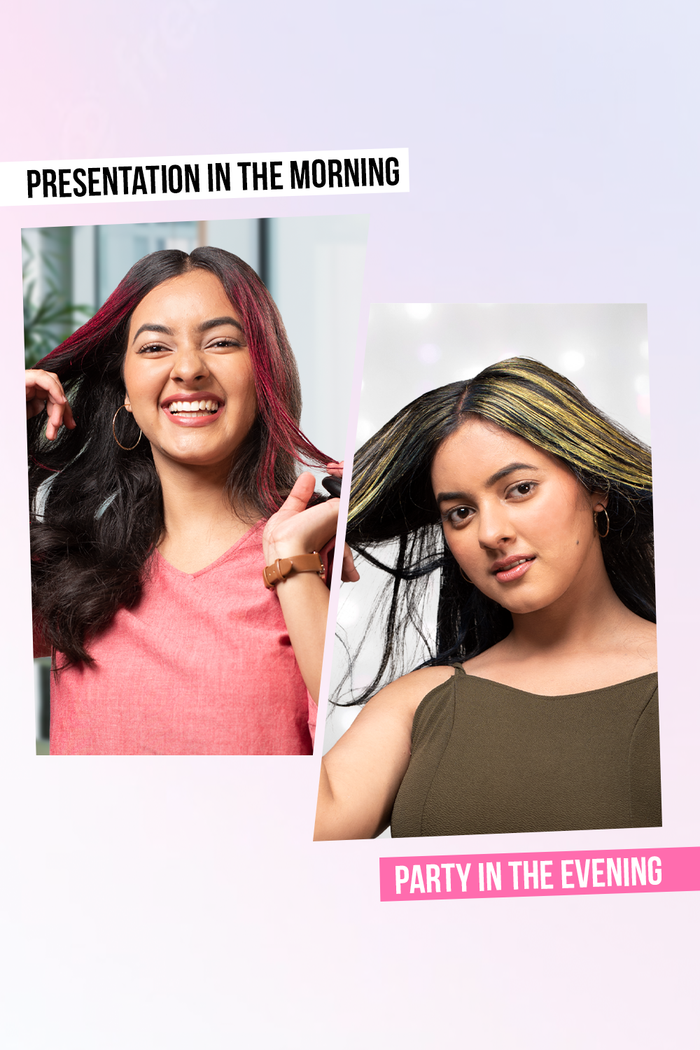 Anveya Galaxy Blue + Plush Purple | Look#65 - Temporary Hair Color