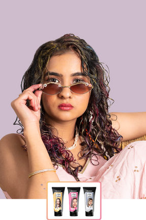 Anveya Disco Platinum + Summer Pink + Champagne Gold | Look#16 - Temporary Hair Color