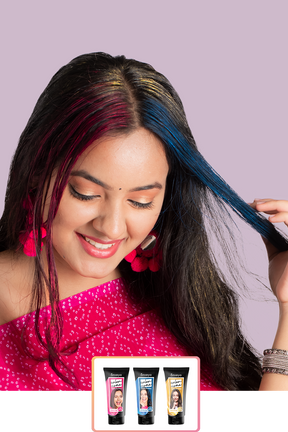 Anveya Euphoria Blue + Summer Pink + Champagne Gold | Look#3 - Temporary Hair Color