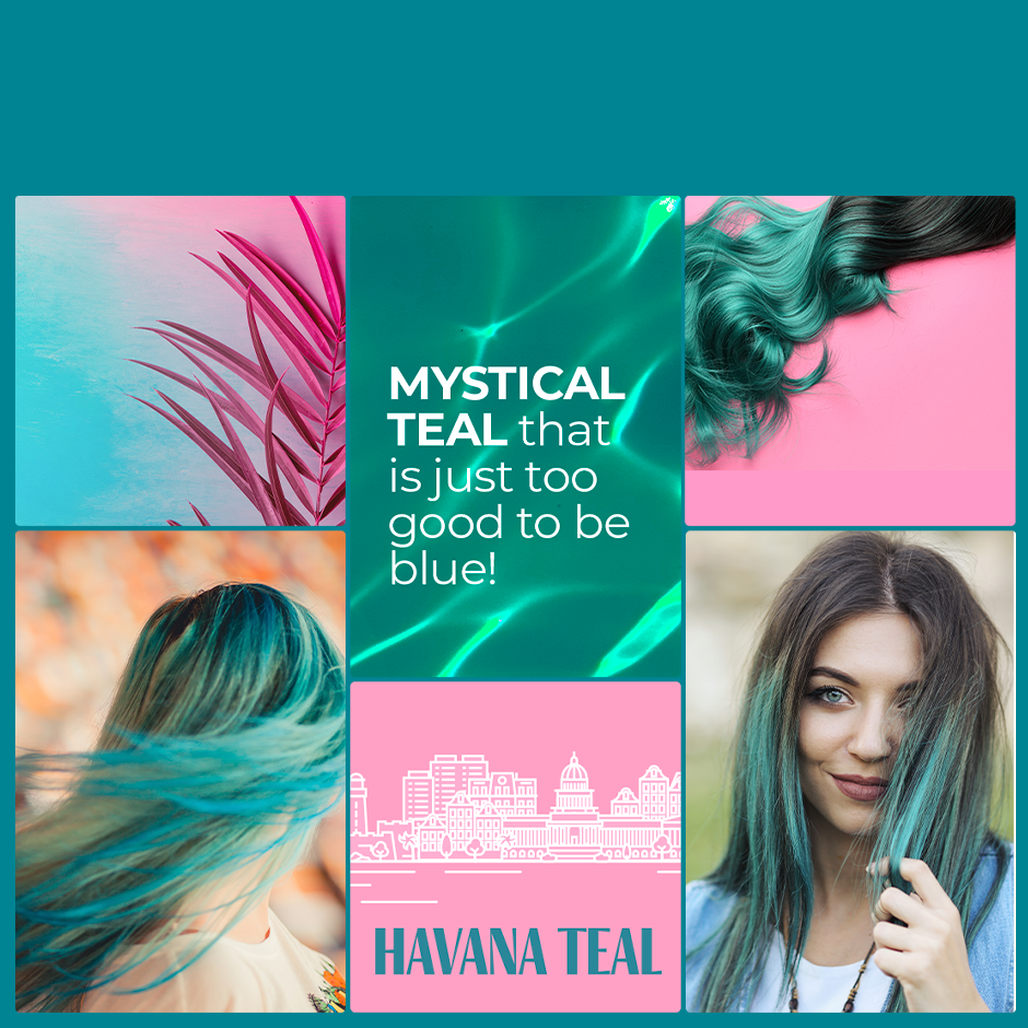 Anveya Havana Teal Semi Permanent Hair Color, 100ml